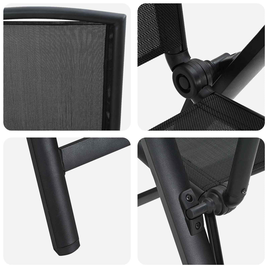 Liegestühle für den Garten 2 pcs Schwarz 58 x 71 x 112 cm
