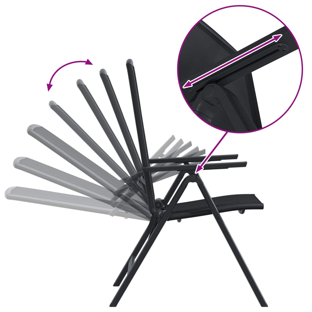 Liegestühle für den Garten 2 pcs Schwarz 58 x 71 x 112 cm