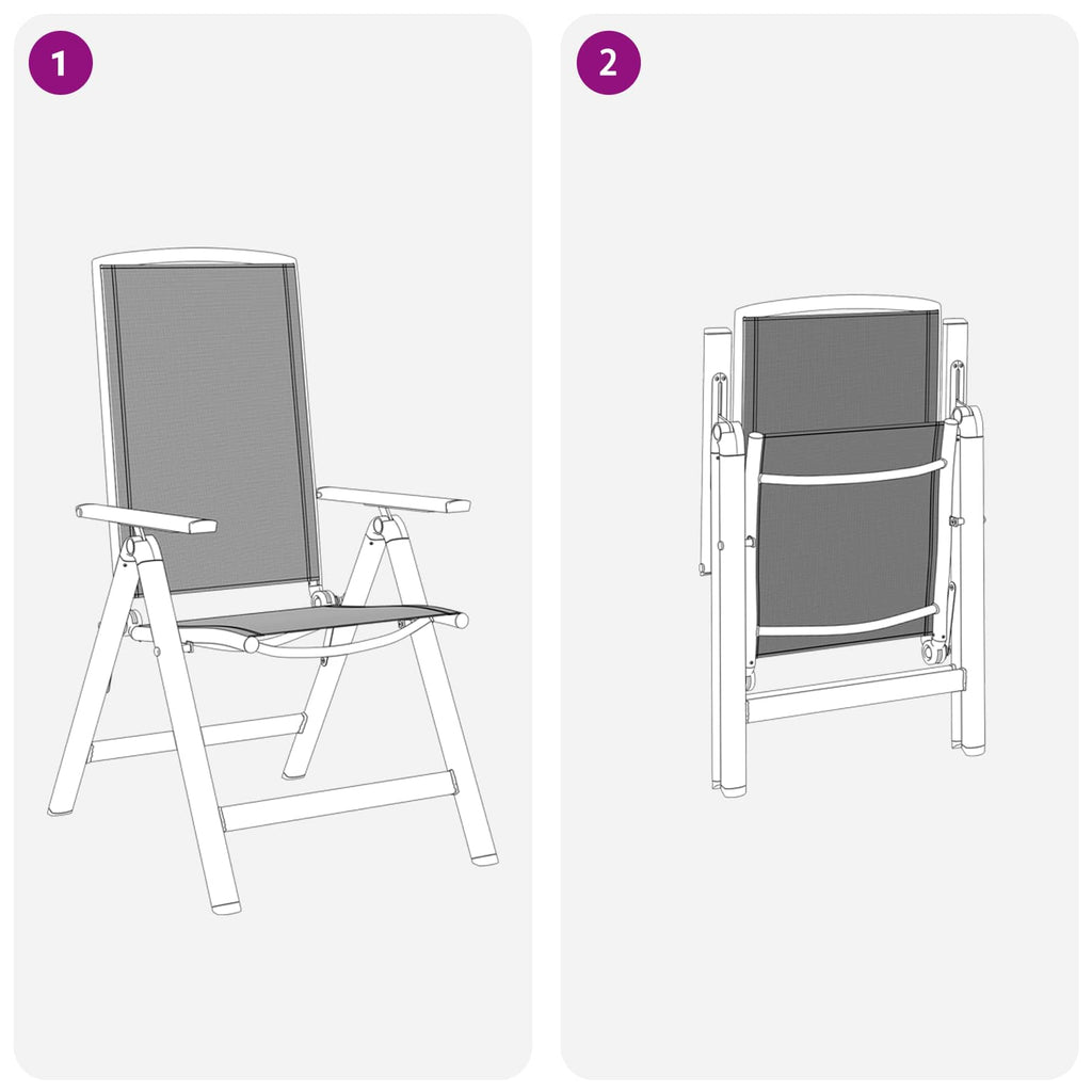 Liegestühle für den Garten 2 pcs Schwarz 58 x 71 x 112 cm