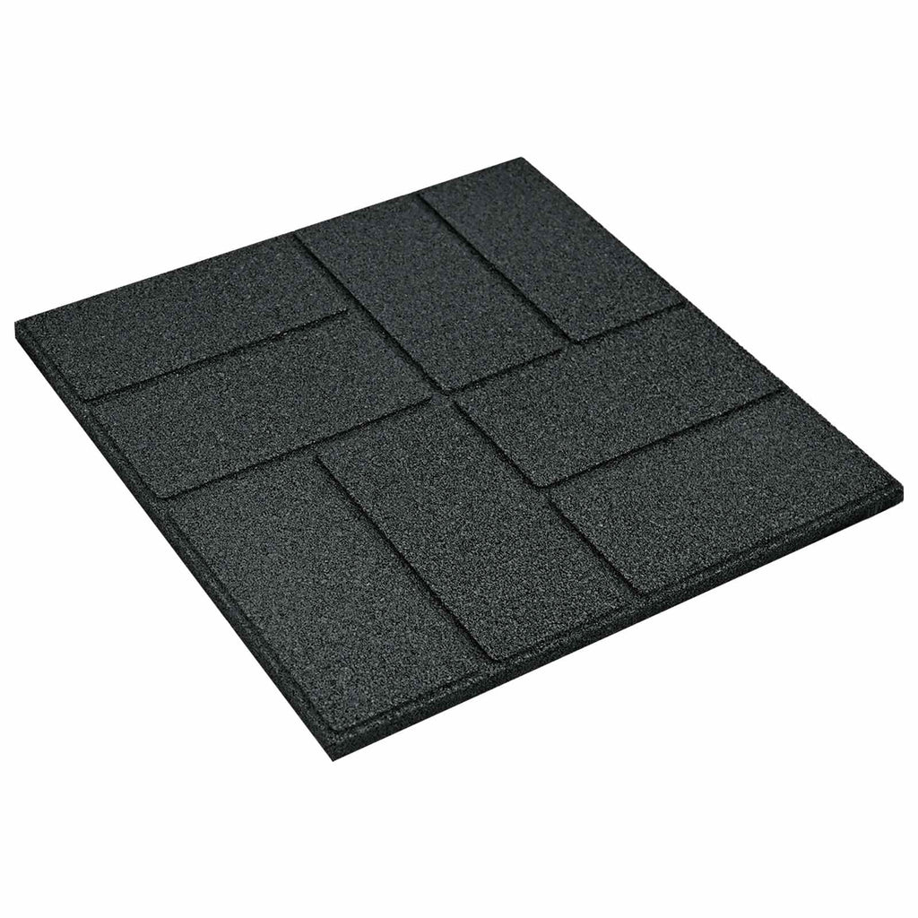 Gehwegstein 6 pcs Schwarz 40,5 x 40,5 x 2 cm Gummi
