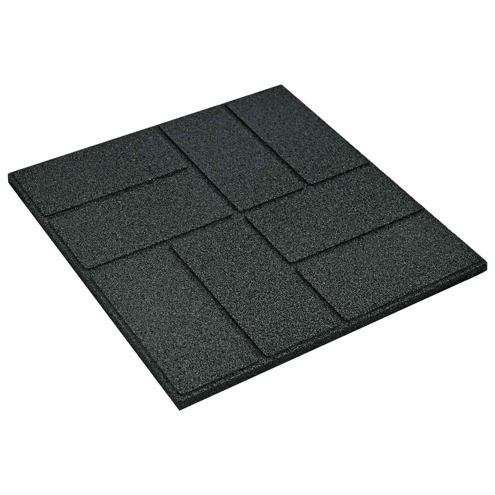 Gehwegstein 6 pcs Schwarz 40,5 x 40,5 x 2 cm Gummi