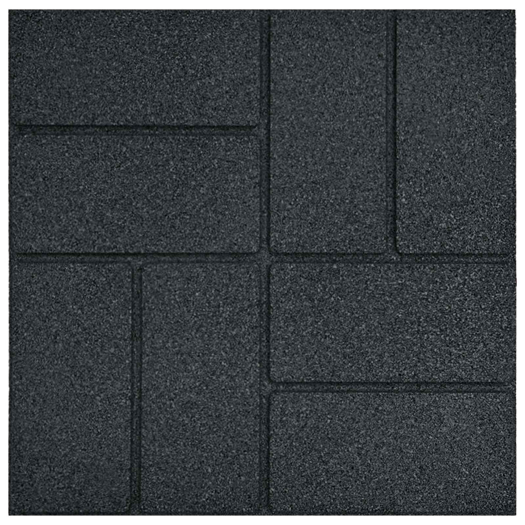 Gehwegstein 6 pcs Schwarz 40,5 x 40,5 x 2 cm Gummi