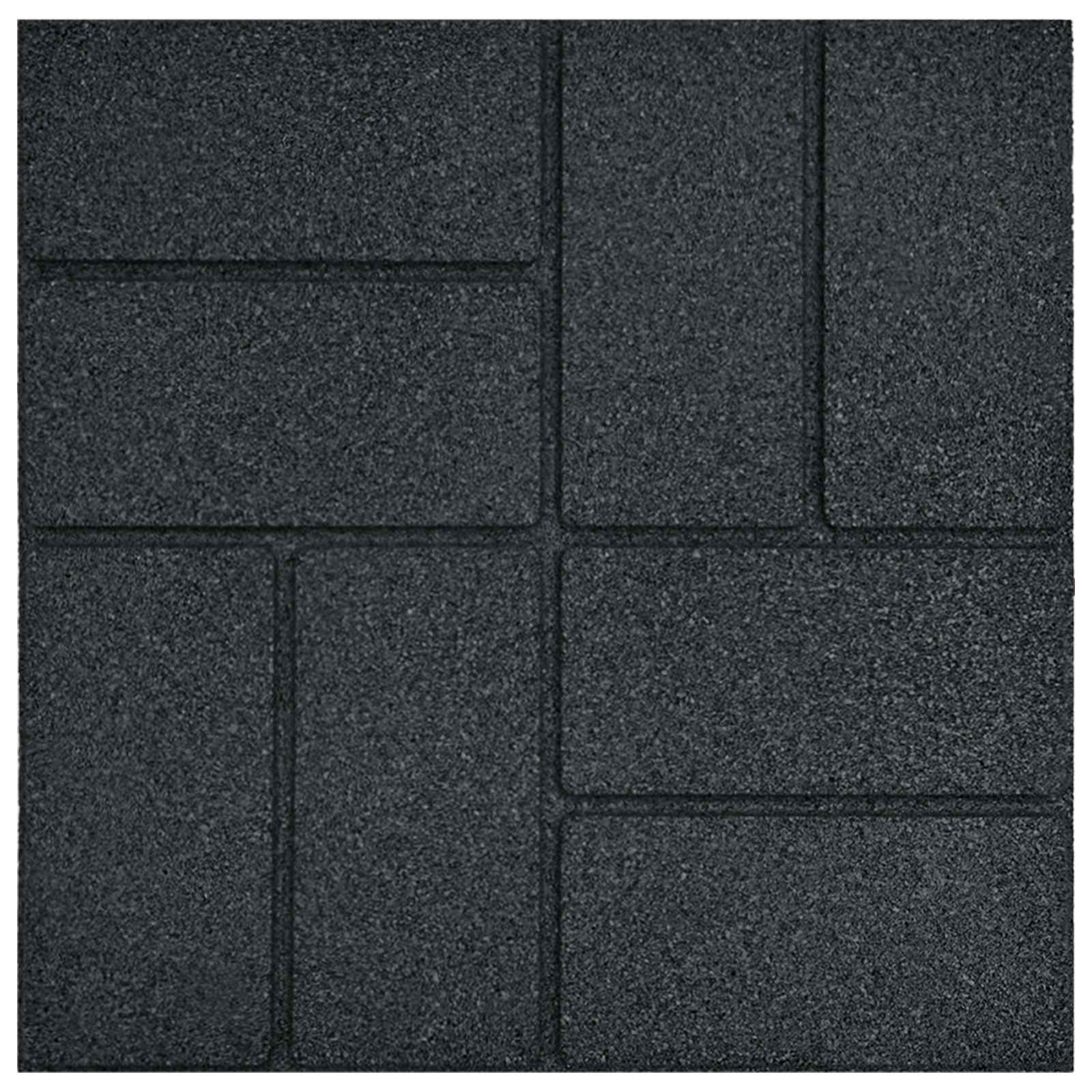 Gehwegstein 6 pcs Schwarz 40,5 x 40,5 x 2 cm Gummi