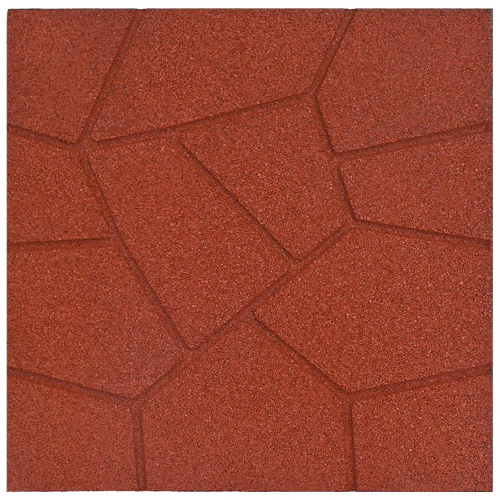 Gehwegstein 6 pcs Rot 40,5 x 40,5 x 2 cm Gummi