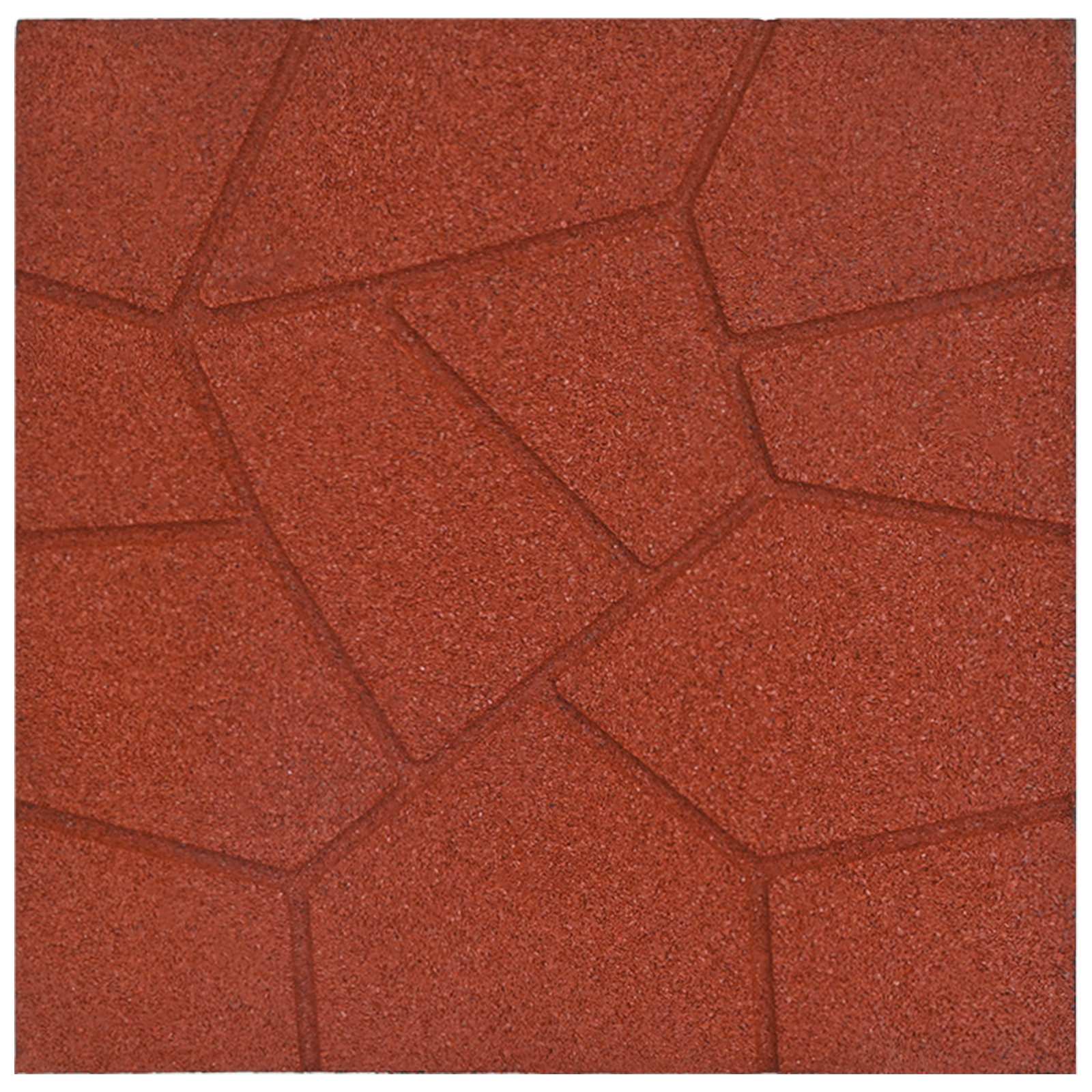 Gehwegstein 6 pcs Rot 40,5 x 40,5 x 2 cm Gummi