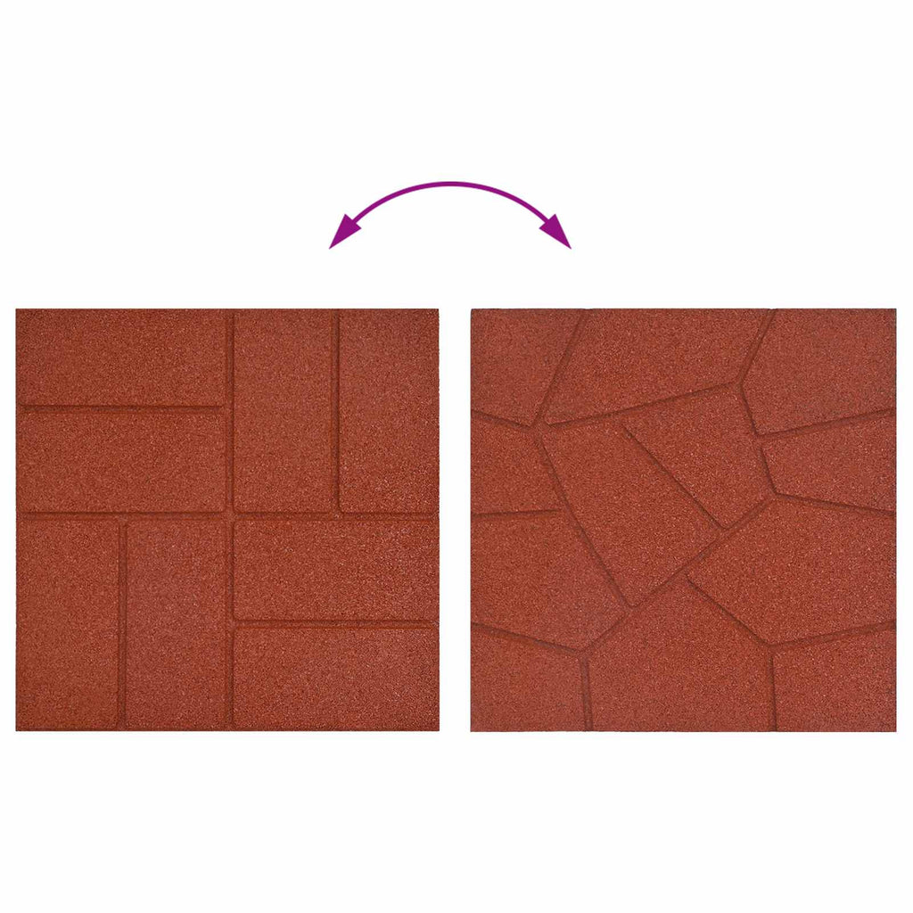Gehwegstein 6 pcs Rot 40,5 x 40,5 x 2 cm Gummi