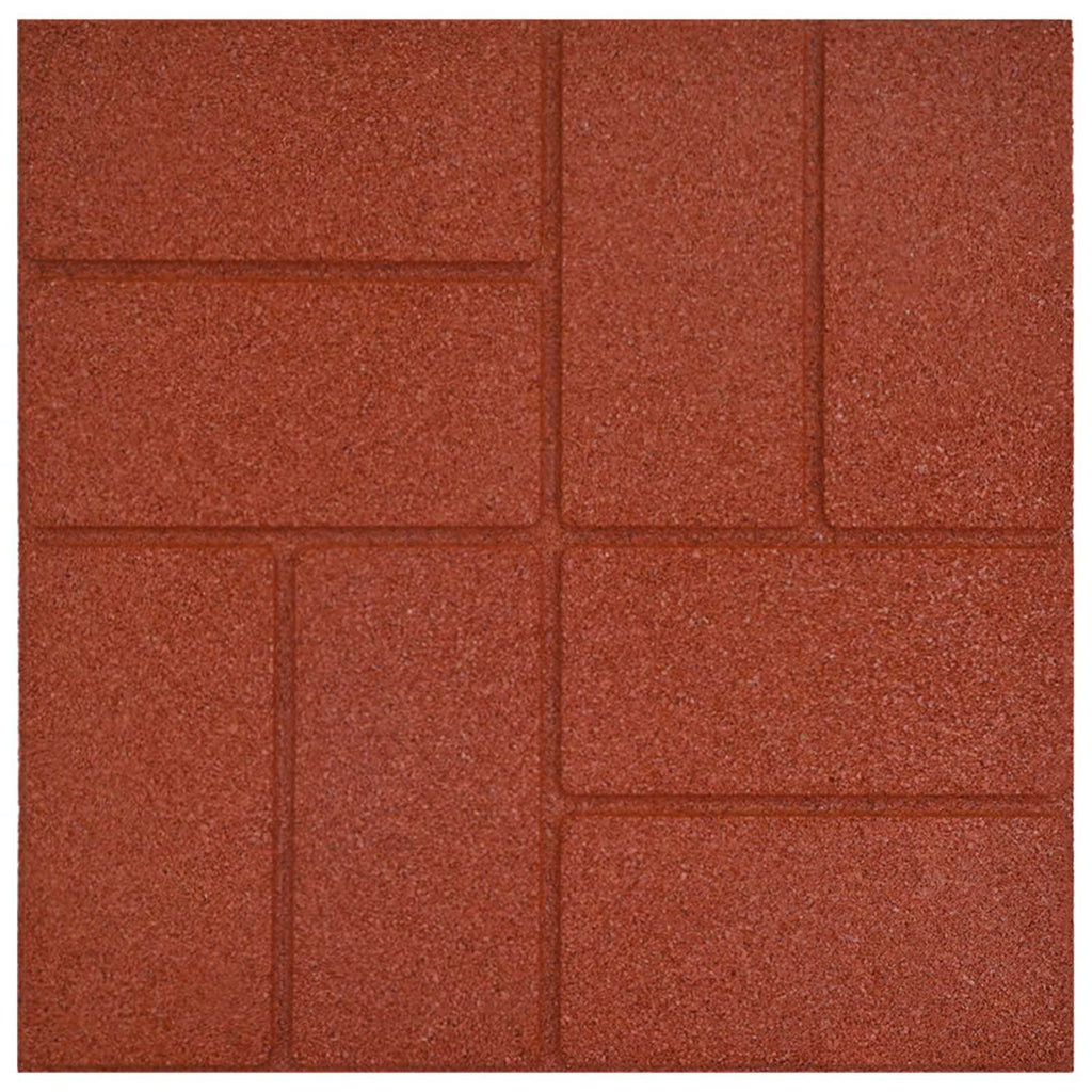 Gehwegstein 6 pcs Rot 40,5 x 40,5 x 2 cm Gummi