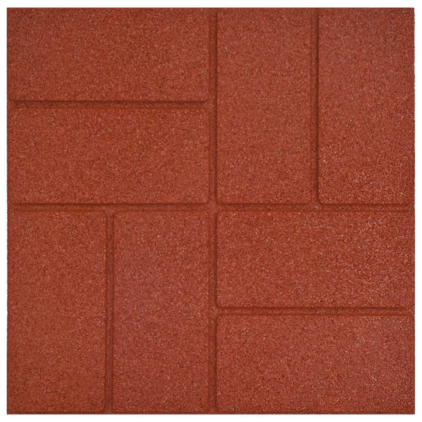 Gehwegstein 6 pcs Rot 40,5 x 40,5 x 2 cm Gummi