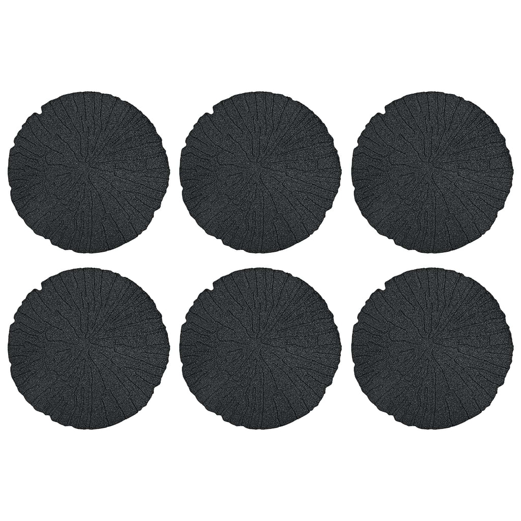 Trittsteine 6 pcs Schwarz Ø 45 x 1,8 cm Gummi