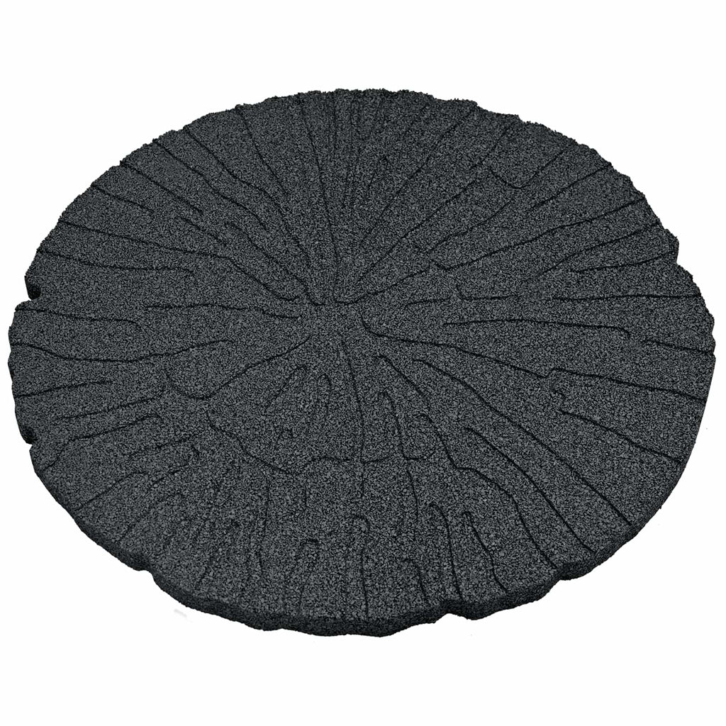 Trittsteine 6 pcs Schwarz Ø 45 x 1,8 cm Gummi