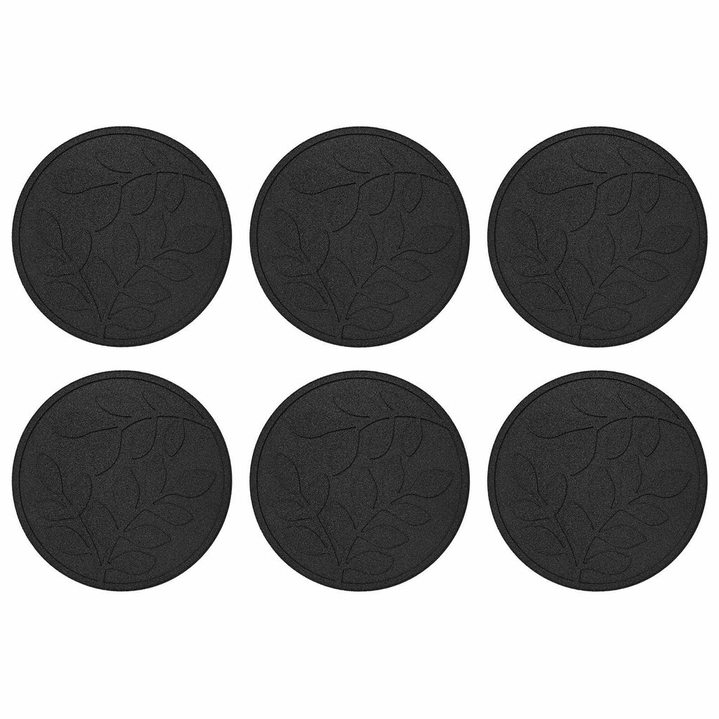 Gehwegstein 6 pcs Schwarz Ø 44 x 2 cm Gummi