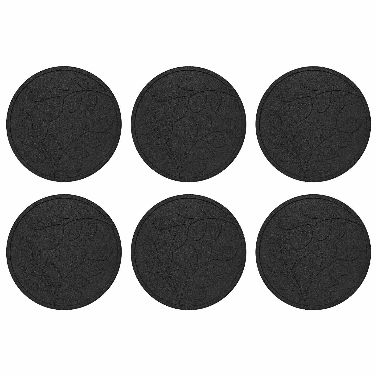 Gehwegstein 6 pcs Schwarz Ø 44 x 2 cm Gummi