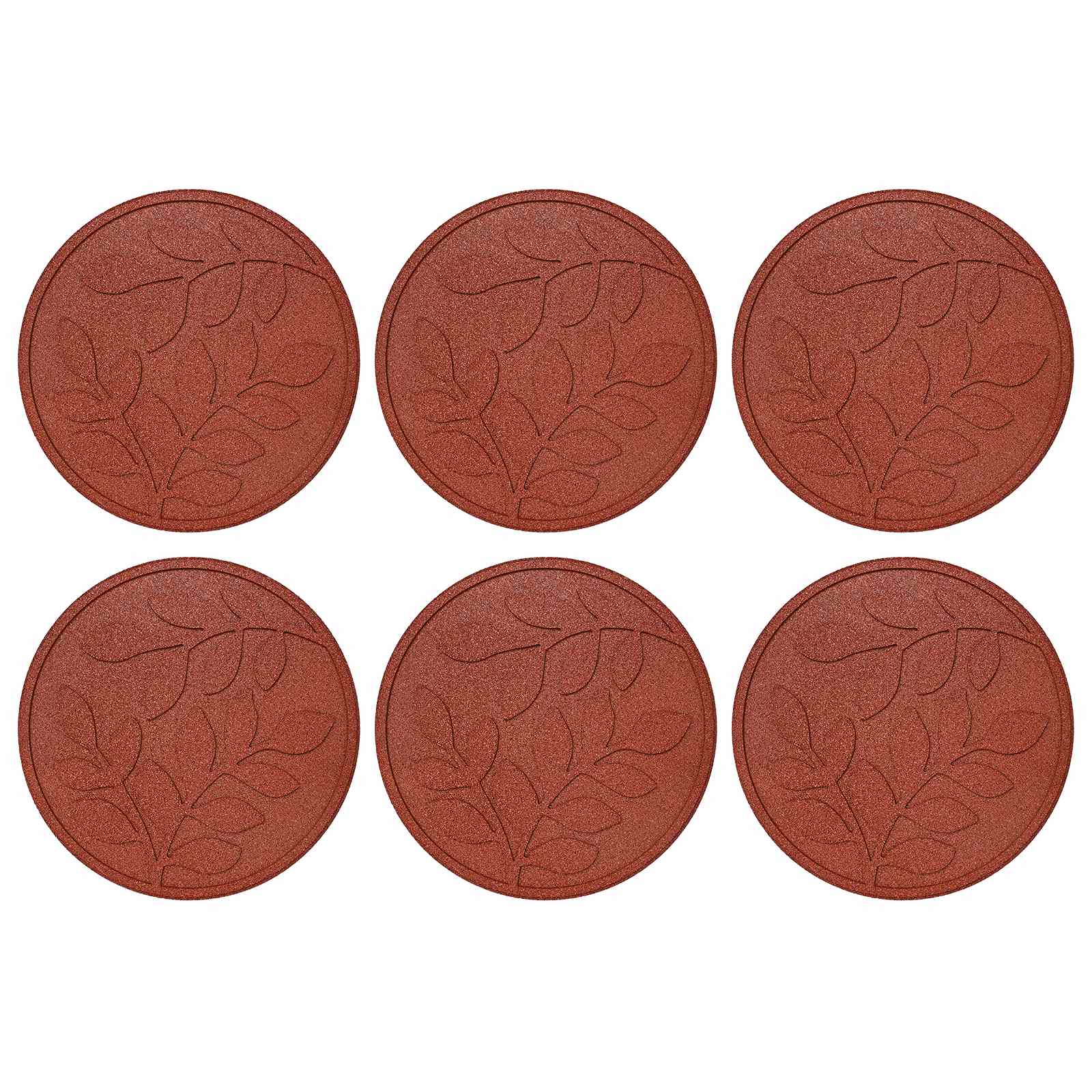 Gehwegstein 6 pcs Rot Ø 44 x 2 cm Gummi