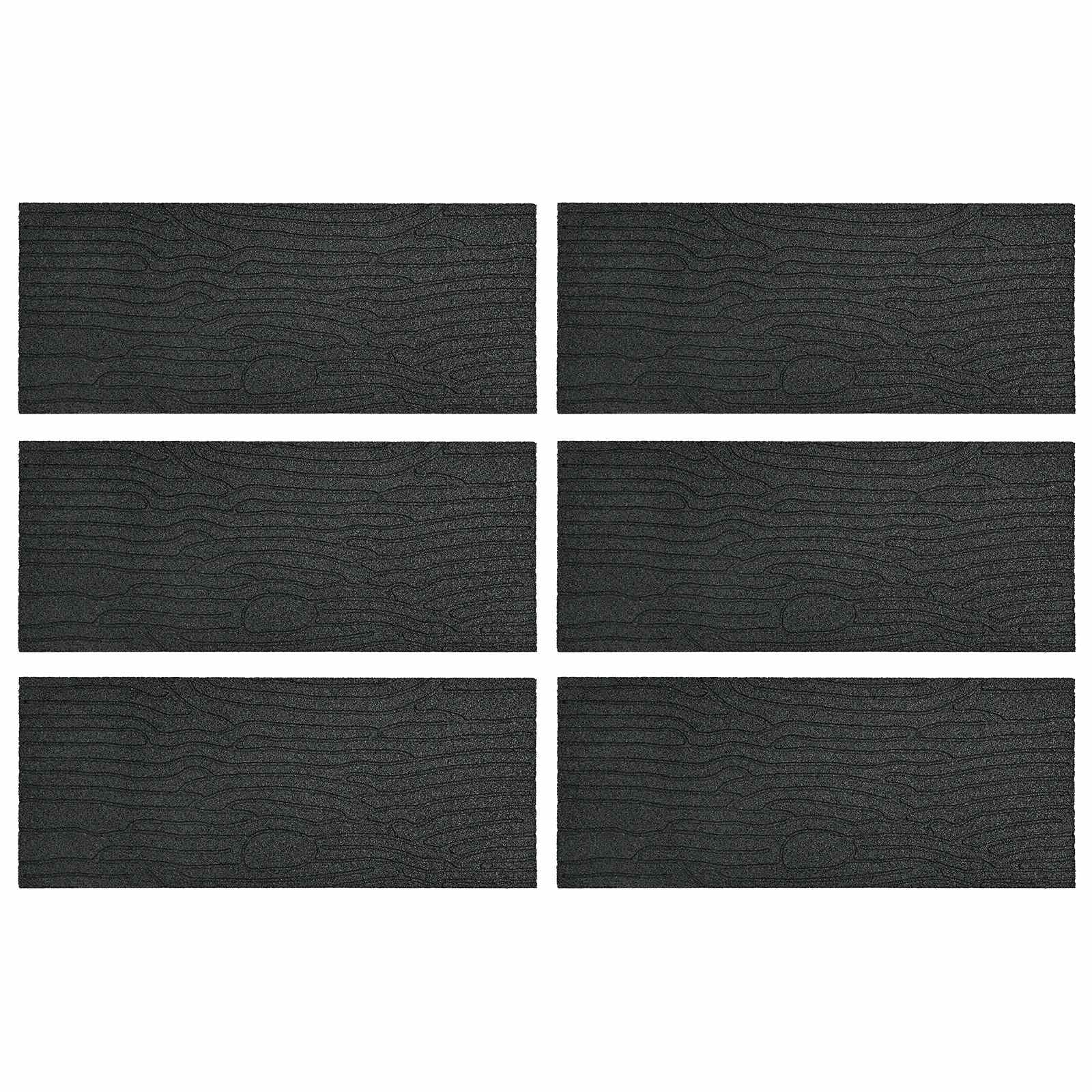 Gehwegstein 6 pcs Schwarz 60,5 x 25 x 2 cm Gummi