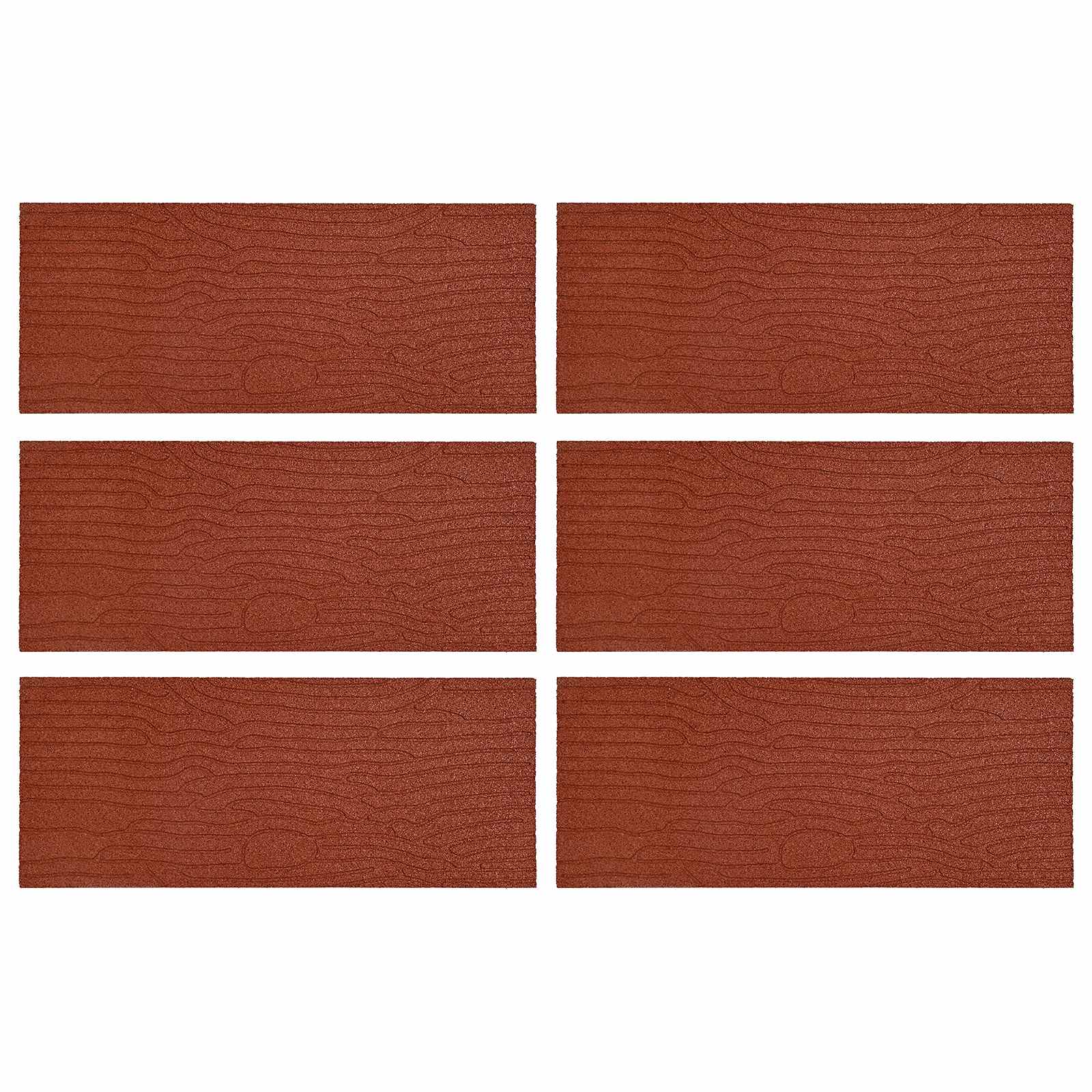 Gehwegstein 6 pcs Rot 60,5 x 25 x 2 cm Gummi