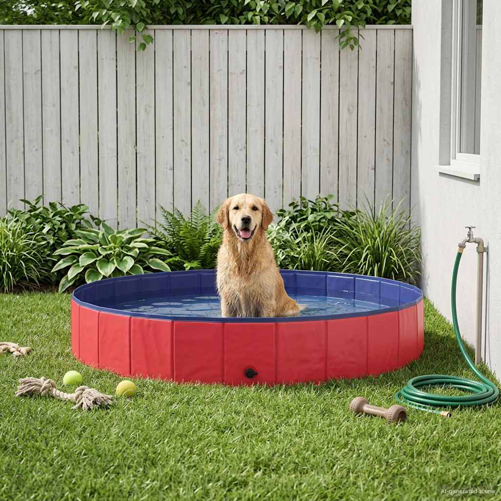 Hundepool Rot Ø200 x 30 cm Dicker PVC