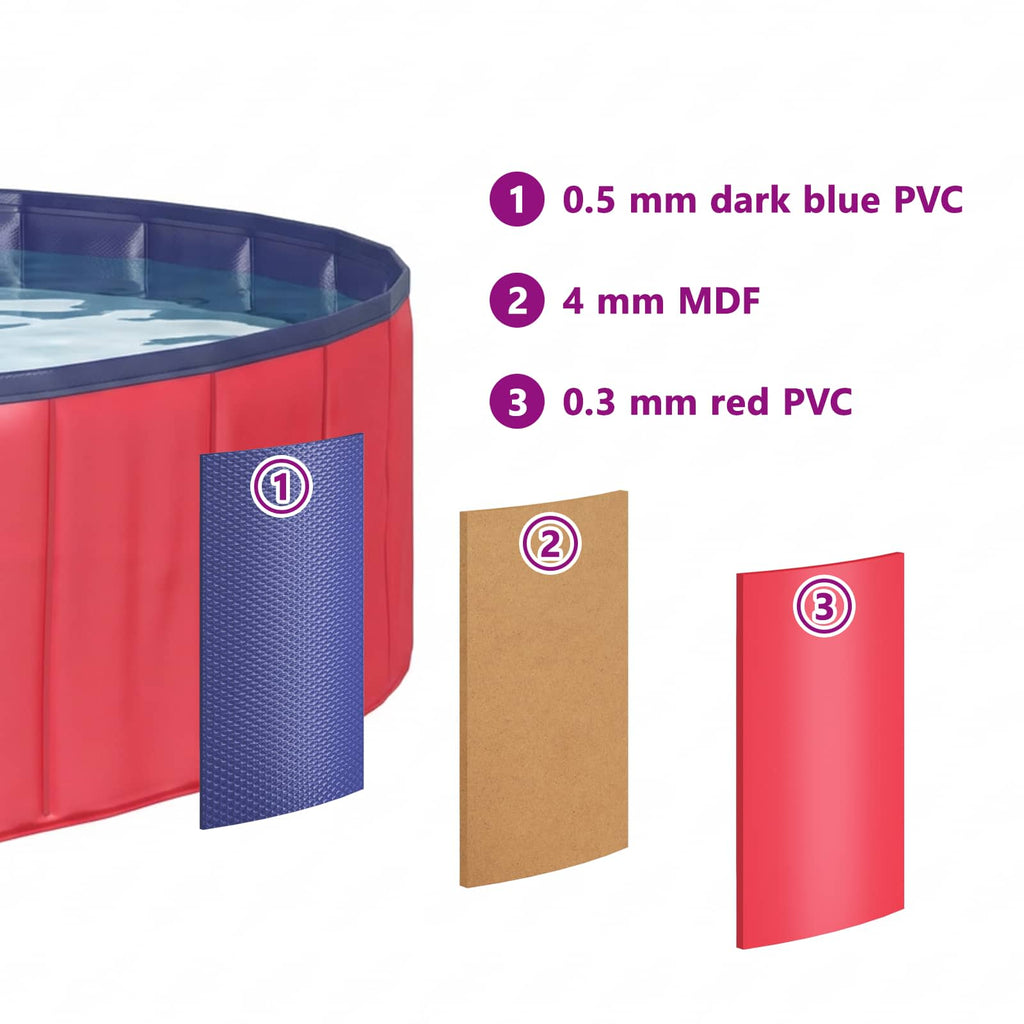 Hundepool Rot Ø200 x 30 cm Dicker PVC