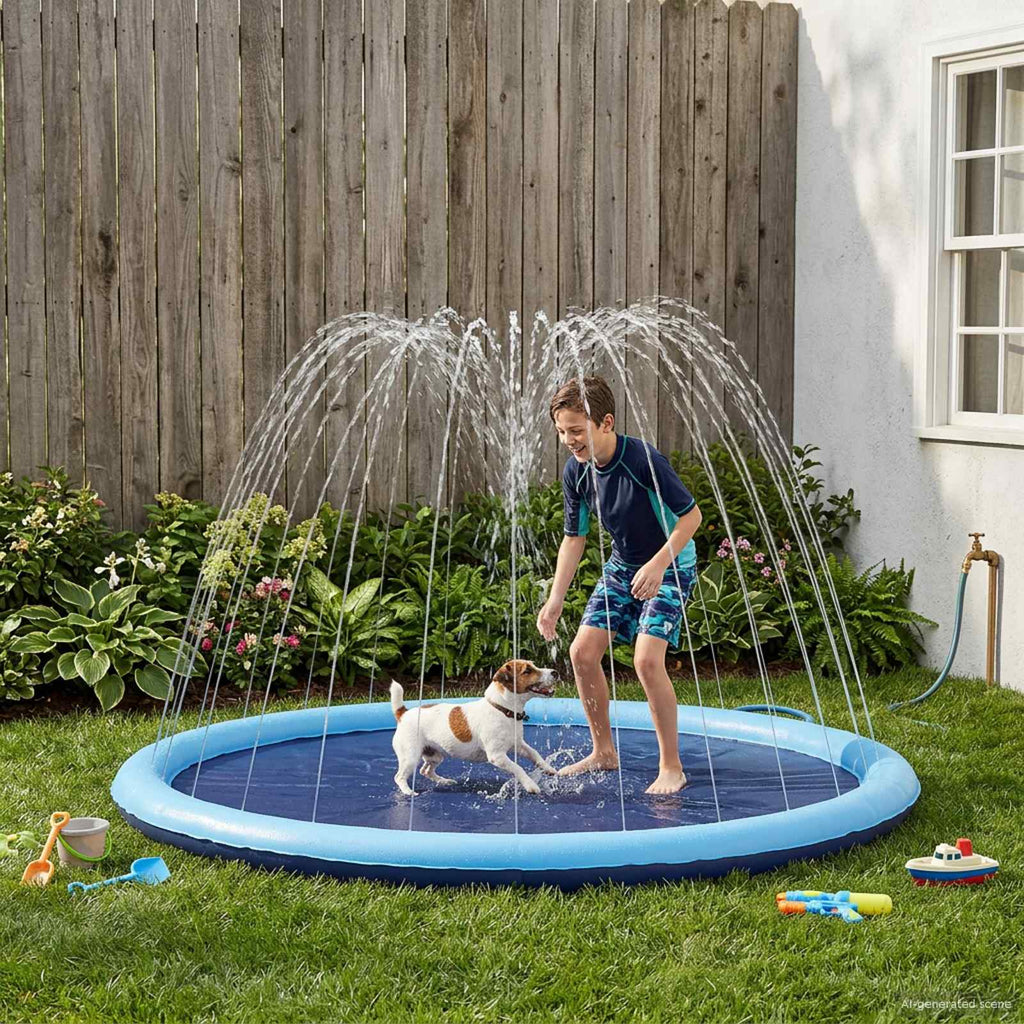 Planschbecken für Kinder und Hunde Blau Ø150 x 10 cm PVC
