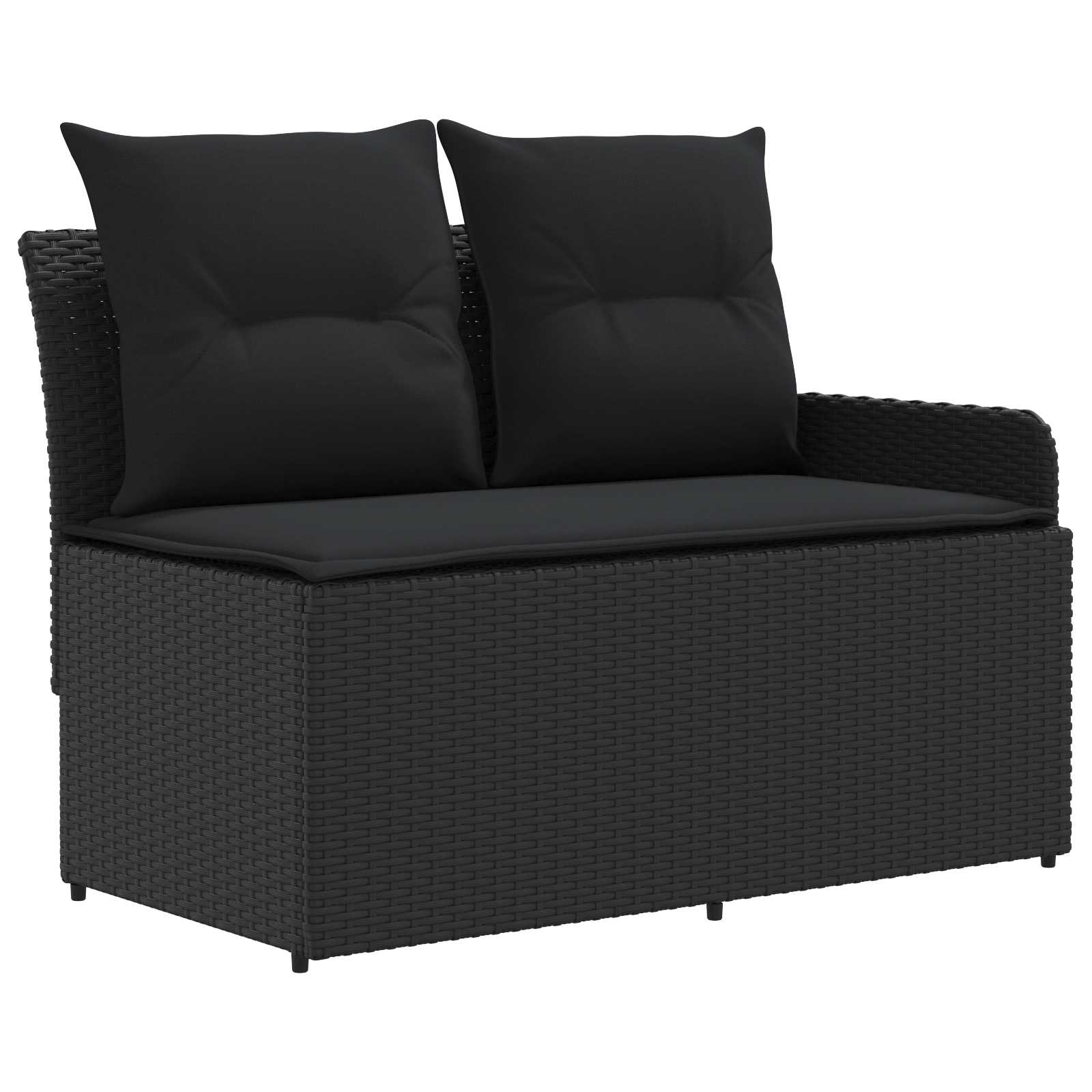 Möbelsets mit Kissen 4 pcs Schwarz PE-Rattan