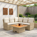 Möbelsets mit Kissen 4 pcs Beige und Creme PE-Rattan