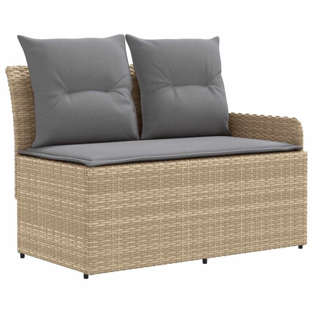 Möbelsets mit Kissen 6 pcs Beige und Hellgrau PE-Rattan