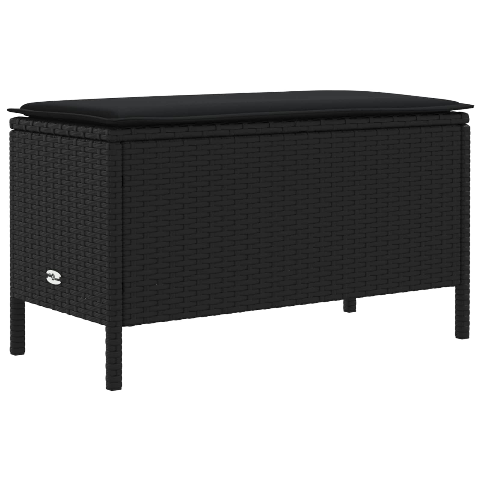 Möbelsets mit Kissen 7 pcs Schwarz PE-Rattan