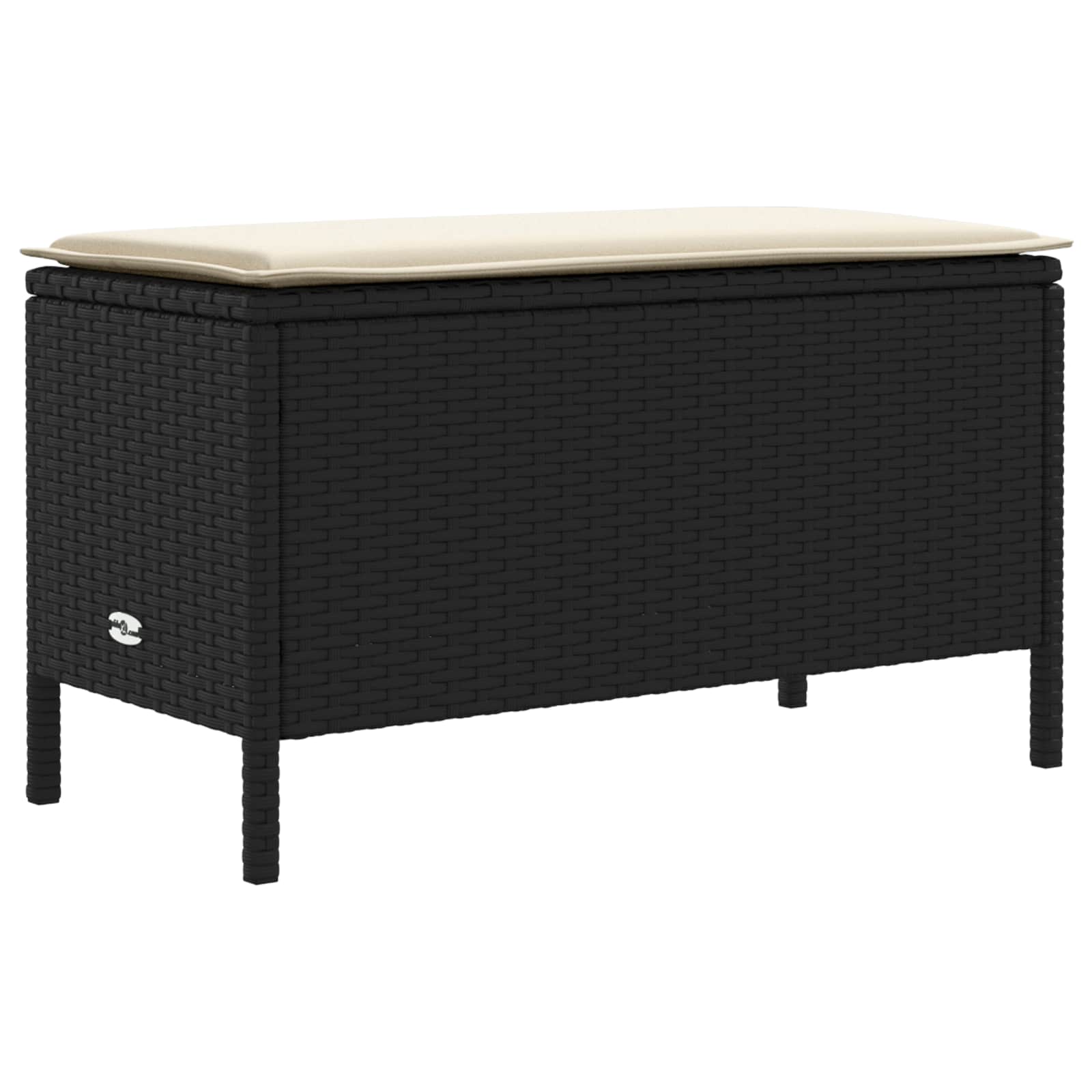 Möbelsets mit Kissen 7 pcs Schwarz und Creme PE-Rattan