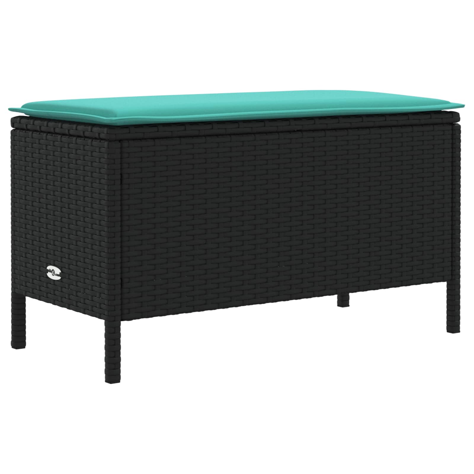 Möbelsets mit Kissen 7 pcs Schwarz und Türkis PE-Rattan