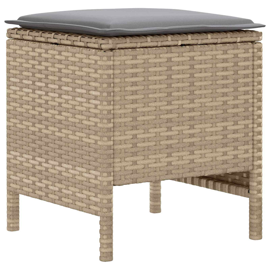 Möbelsets mit Kissen 8 pcs Beige und Hellgrau PE-Rattan
