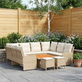 Möbelsets mit Kissen 8 pcs Beige und Creme PE-Rattan