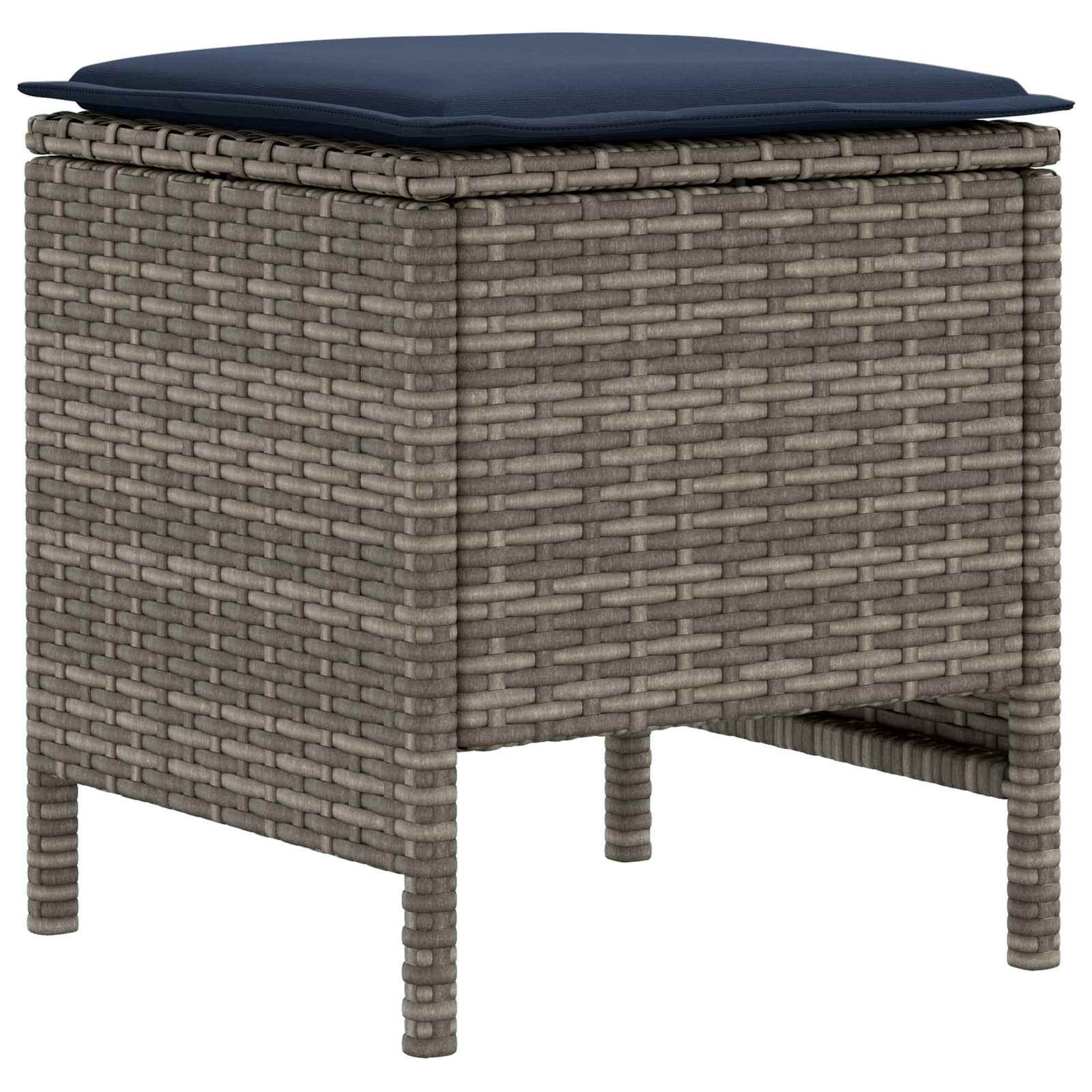 Möbelsets mit Kissen 8 pcs Grau und Marineblau PE-Rattan