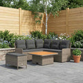 Möbelsets mit Kissen 5 pcs Grau und Dunkelgrau PE-Rattan