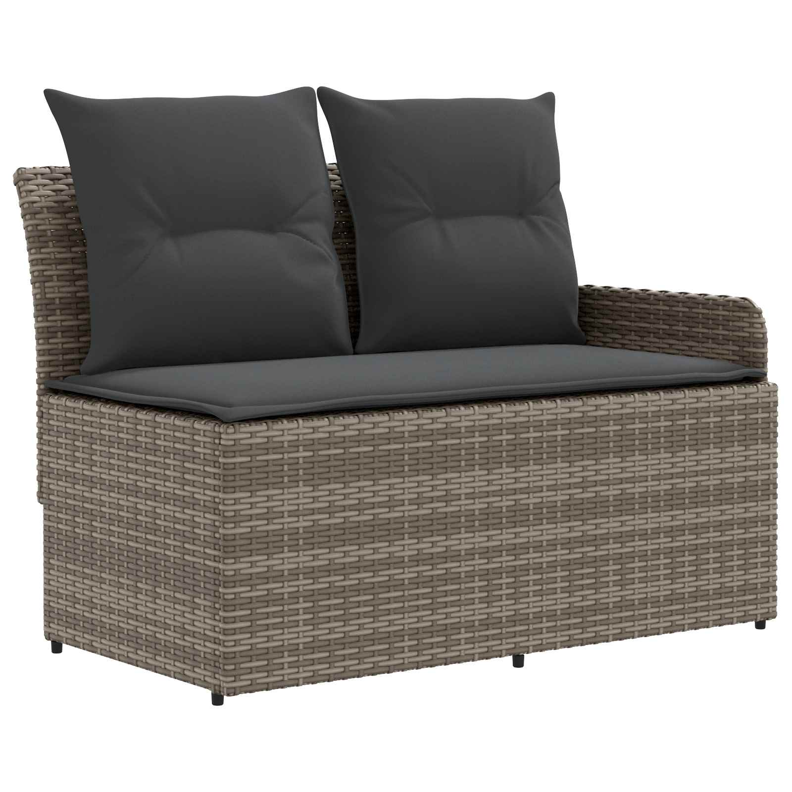 Möbelsets mit Kissen 5 pcs Grau und Dunkelgrau PE-Rattan