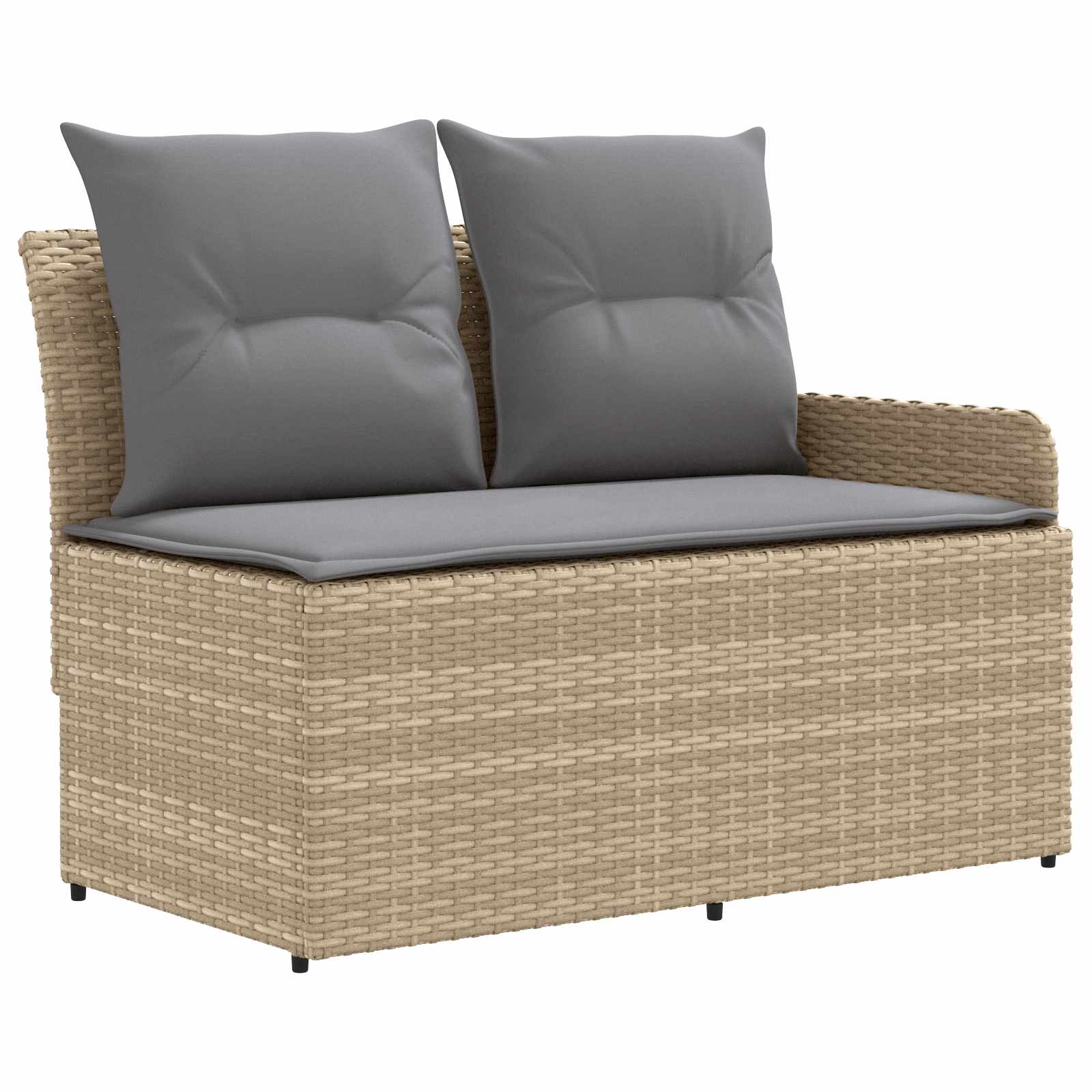 Möbelsets mit Kissen 5 pcs Beige und Hellgrau PE-Rattan