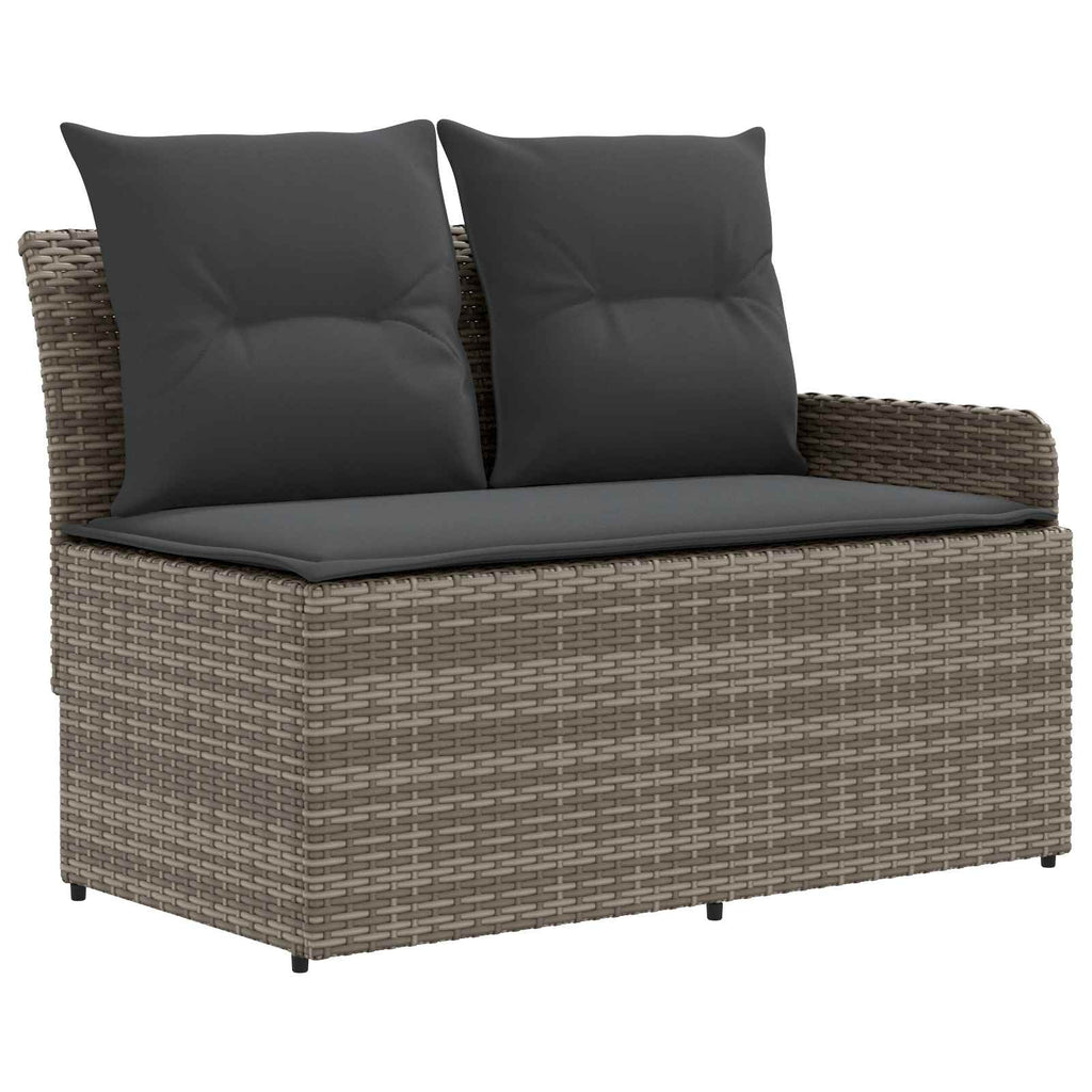 Möbelsets mit Kissen 7 pcs Grau und Dunkelgrau PE-Rattan
