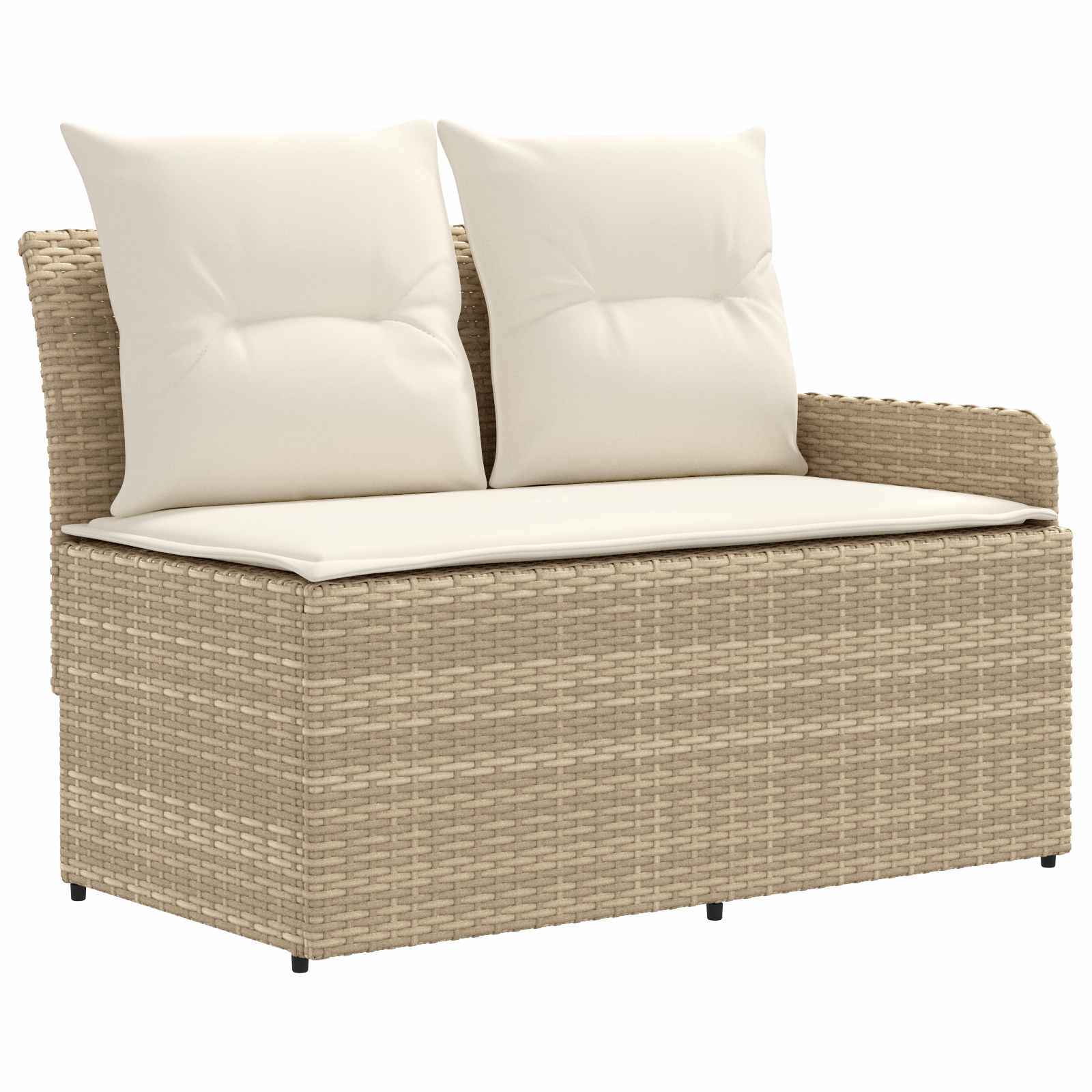 Möbelsets mit Kissen 7 pcs Beige und Creme PE-Rattan