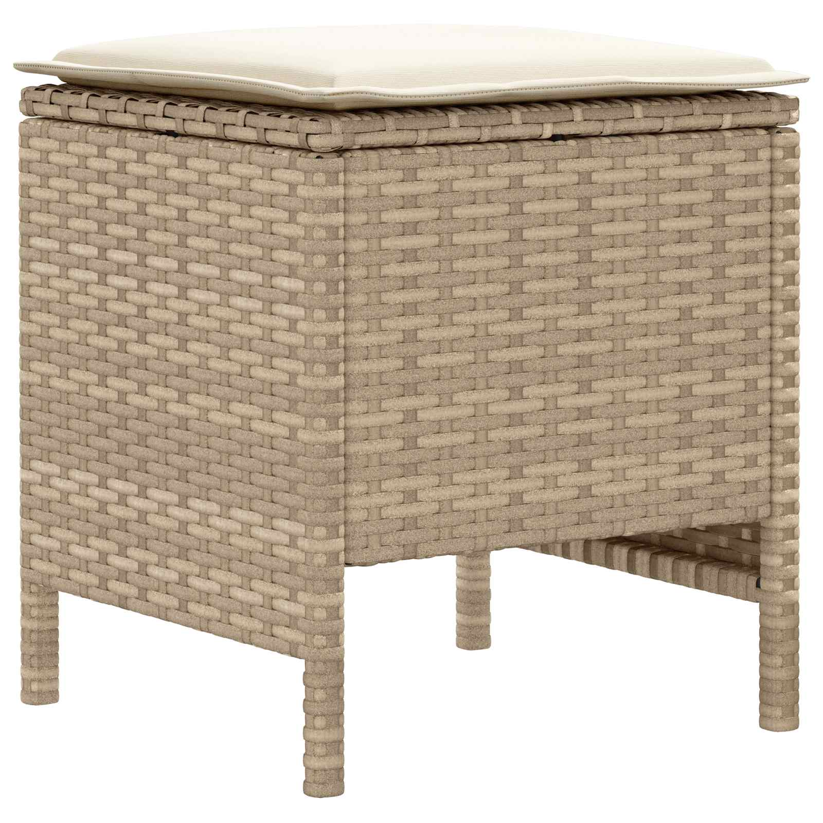 Möbelsets mit Kissen 7 pcs Beige und Creme PE-Rattan