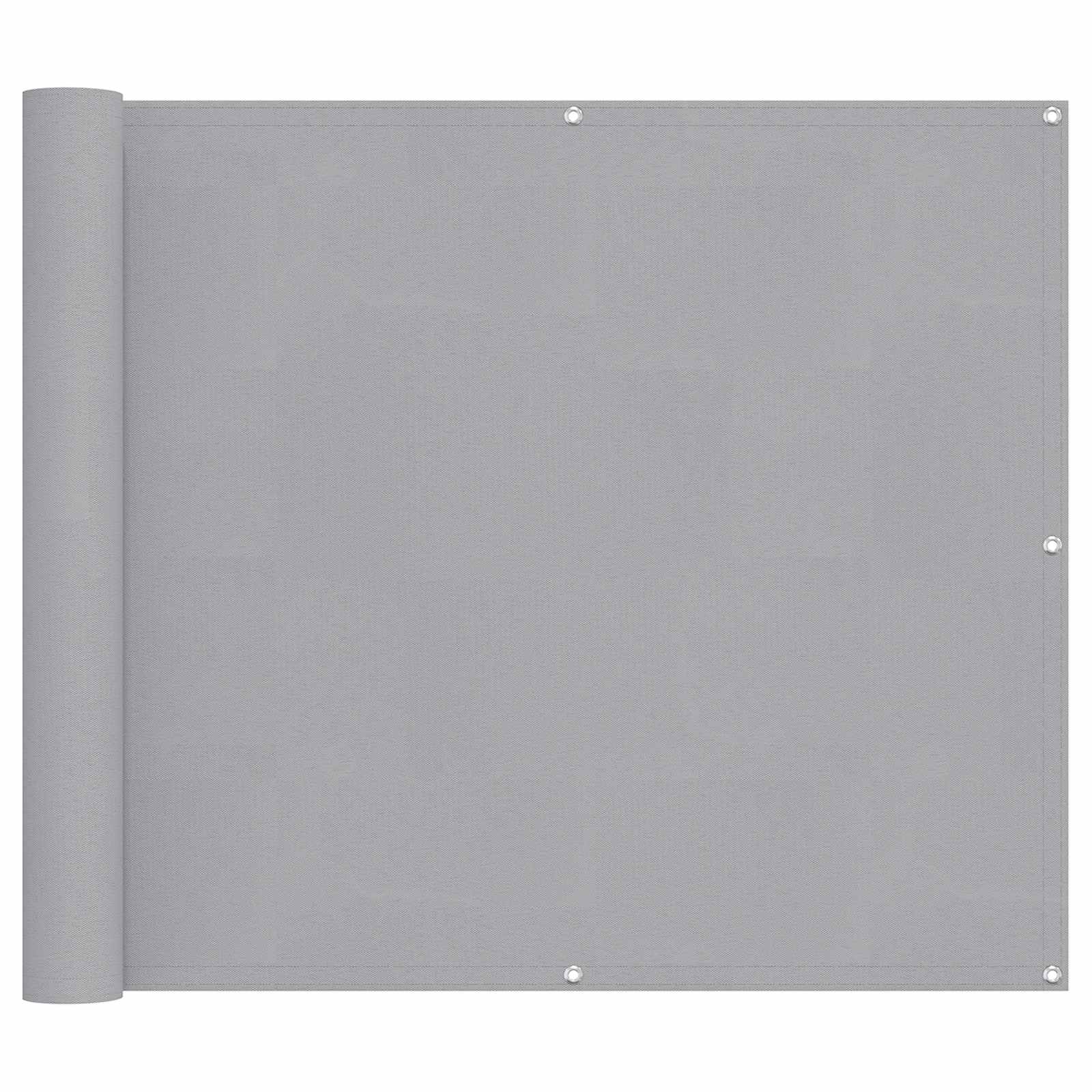 Balkonsichtschutz Hellgrau 100 x 600 cm Oxford-Stoff