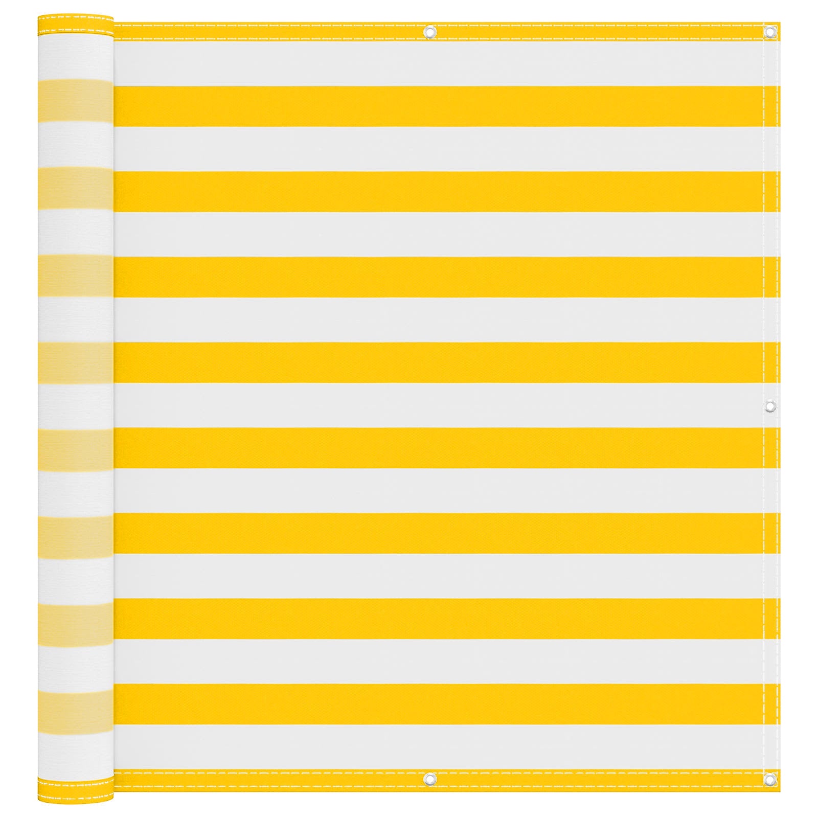 Balkonsichtschutz Gelb und Weiß 110 x 400 cm Oxford-Stoff