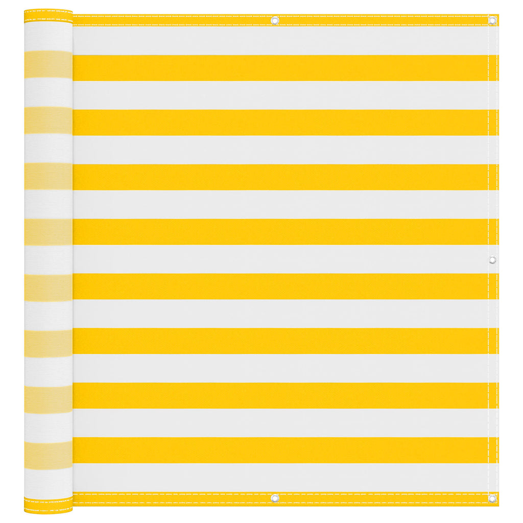 Balkonsichtschutz Gelb und Weiß 110 x 500 cm Oxford-Stoff