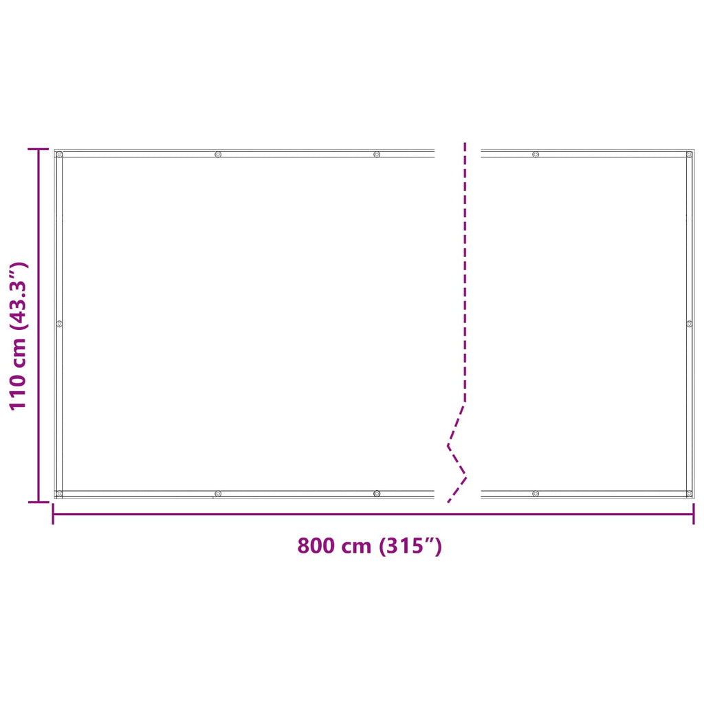 Balkonsichtschutz Gelb und Weiß 110 x 800 cm Oxford-Stoff