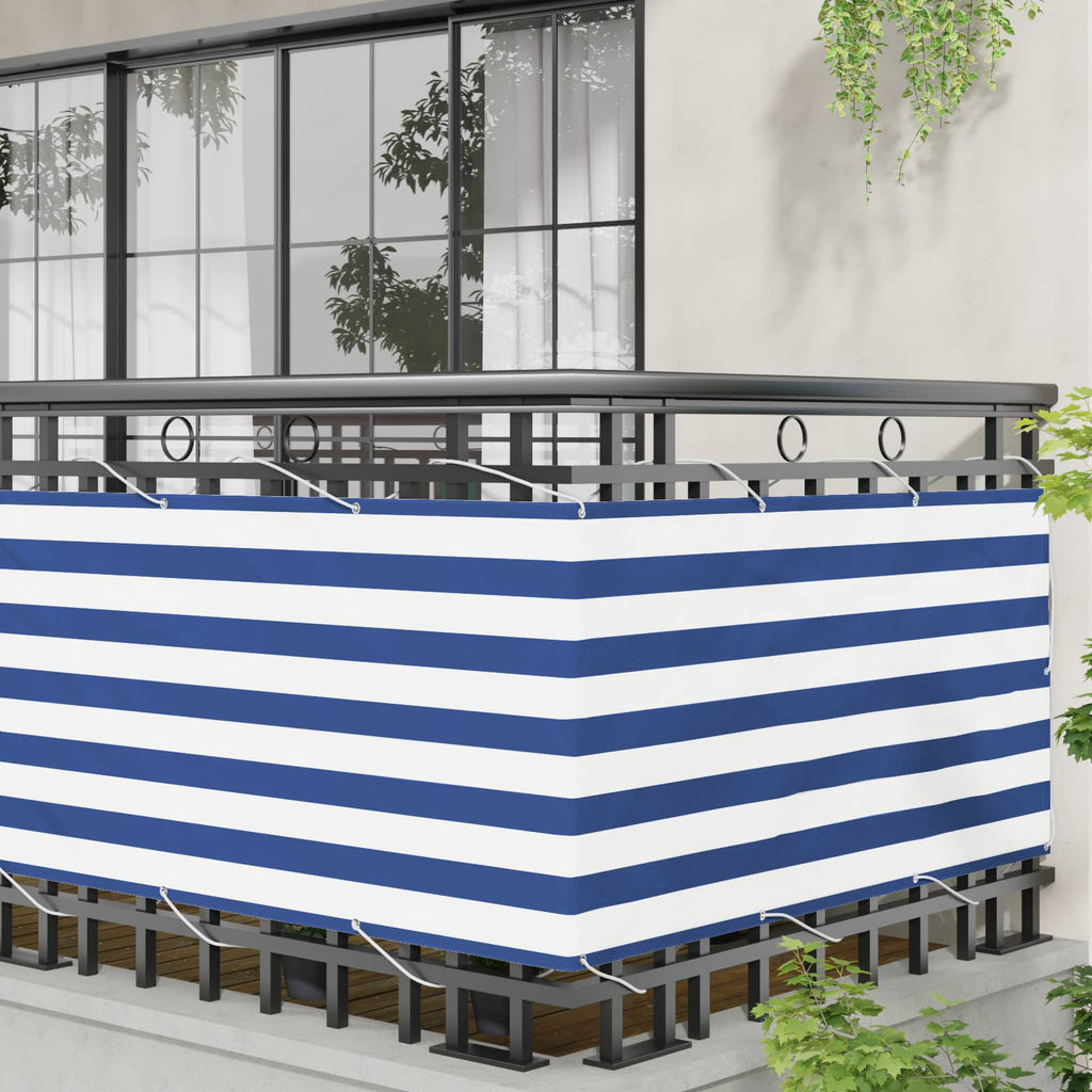Balkonsichtschutz Blau und Weiß 75 x 200 cm