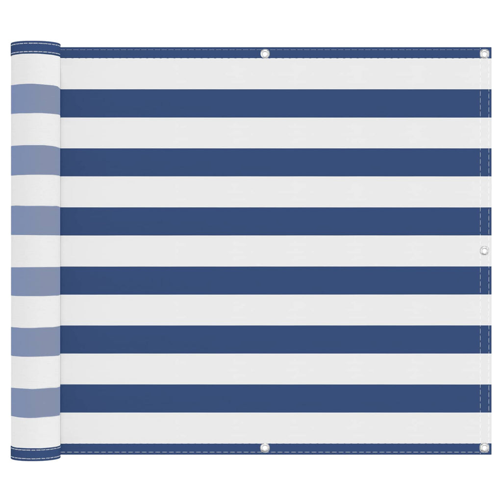 Balkonsichtschutz Blau und Weiß 100 x 800 cm Oxford-Stoff