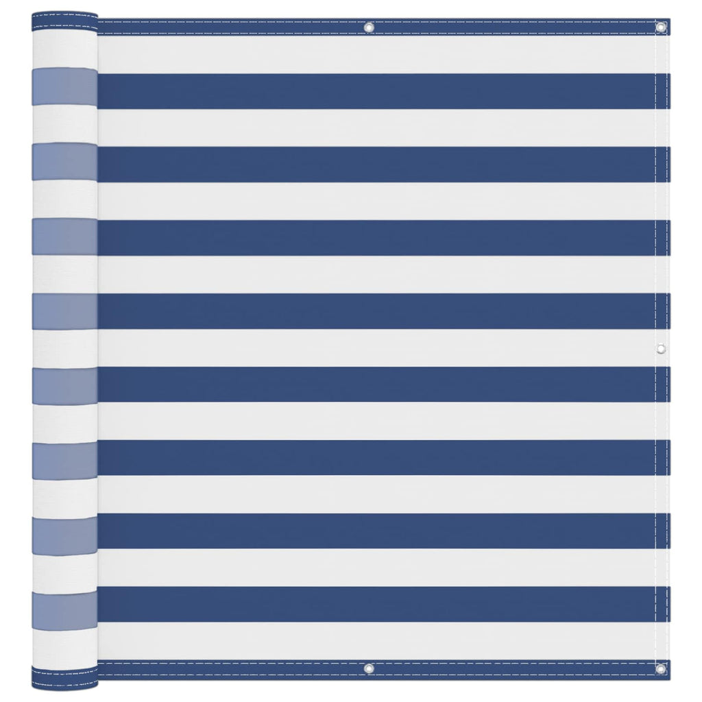 Balkonsichtschutz Blau und Weiß 110 x 400 cm Oxford-Stoff