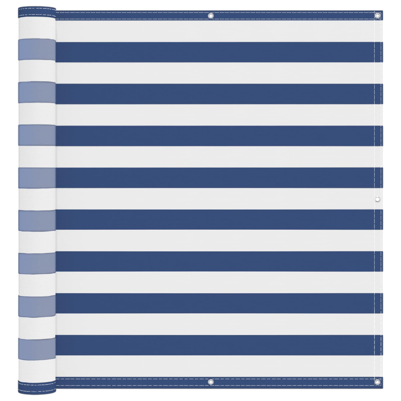 Balkonsichtschutz Blau und Weiß 110 x 500 cm Oxford-Stoff