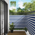 Balkonsichtschutz Blau und Weiß 110 x 700 cm Oxford-Stoff