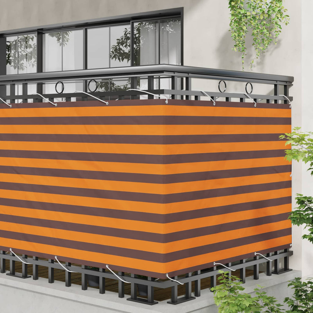 Balkonsichtschutz Orange und Braun 110 x 600 cm Oxford-Stoff