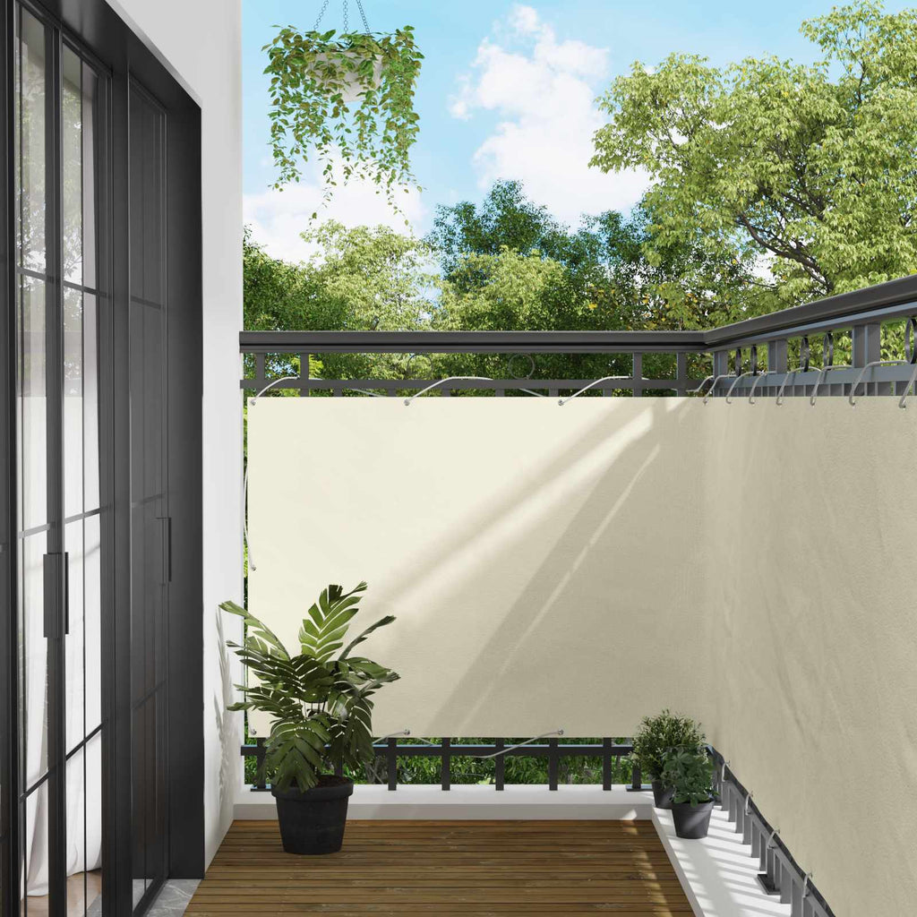 Balkonsichtschutz Creme 110 x 600 cm Oxford-Stoff