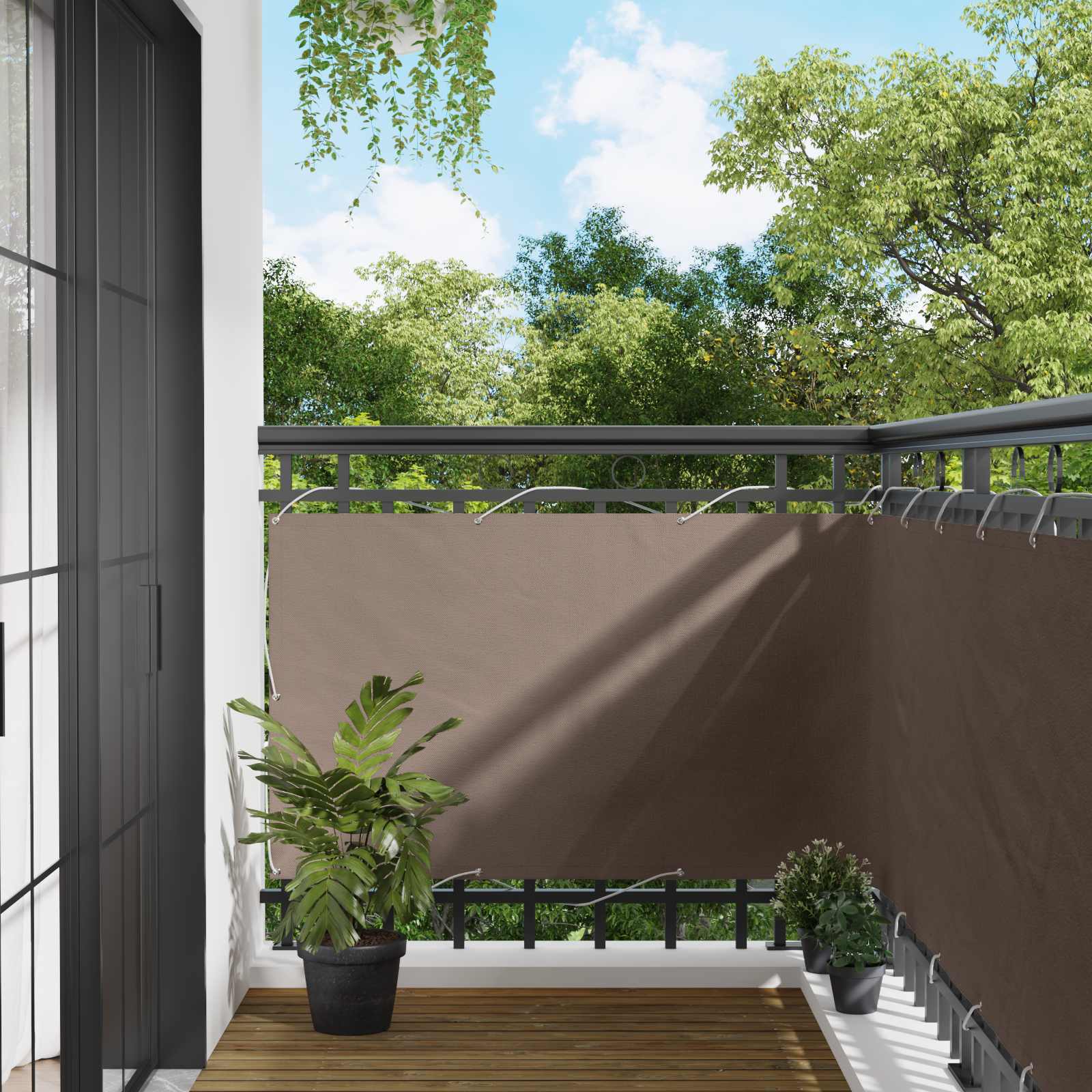 Balkonsichtschutz Taupe 100 x 500 cm Oxford-Stoff