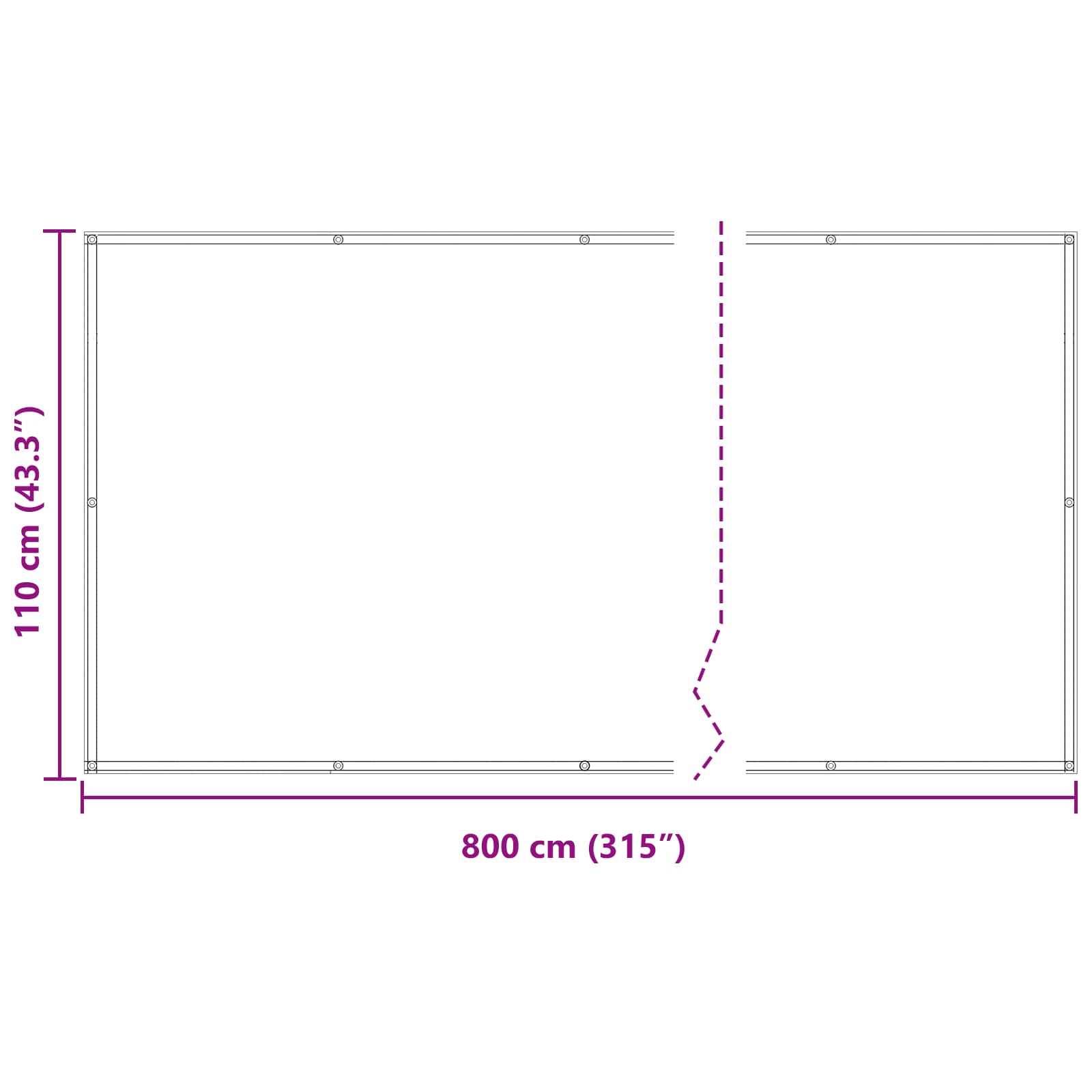 Balkonsichtschutz Blau 110 x 800 cm Oxford-Stoff